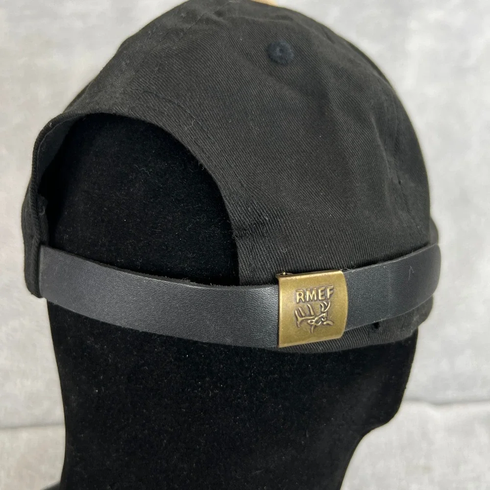 Rocky Mountain Elk Foundation Hat Black Tan RMEF Embroidered Hunting Strapback